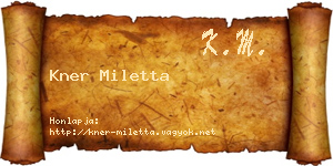 Kner Miletta névjegykártya